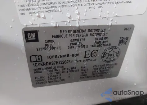 2017 Cadillac Xt5 Luxury from USA, damaged, VIN 1GYKNDRS7HZ293239